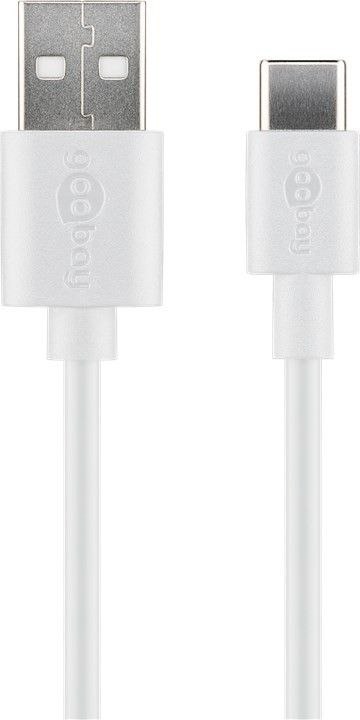 Kabel USB-C - USB typu A 2.0 Goobay Biały 1m