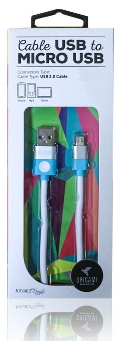 Kabel USB - microUSB 2.0 ORIGAMI 2m Biały
