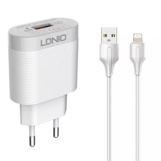 Ładowarka USB 18W PD QC3.0 kabel USB-A Lightning LDNIO