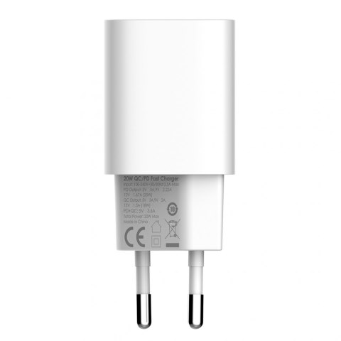 Ładowarka USB 20W PD QC3.0 kabel USB-A Lightning LDNIO