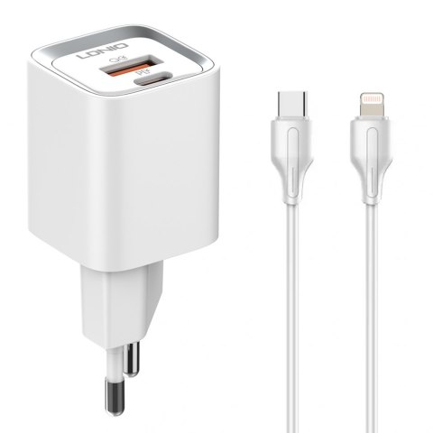 Ładowarka USB 20W PD QC3.0 kabel USB-C Lightning LDNIO