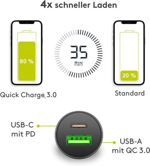 Ładowarka samochodowa USB USB-C PD 3A 27W Goobay