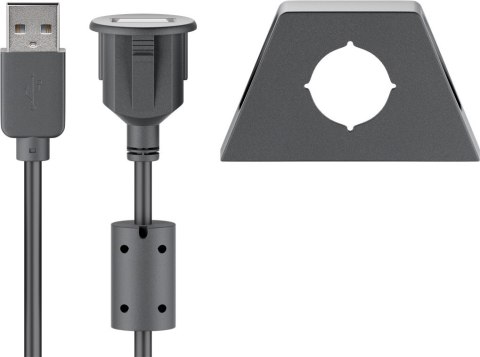 Przedłużacz USB 2.0 ze stałym montażem Goobay 2m
