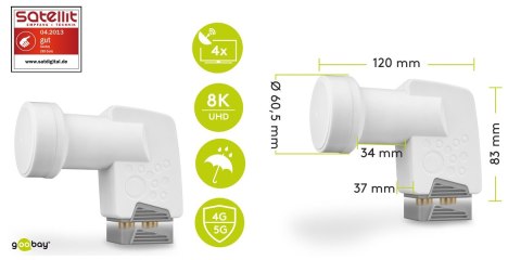 LNB Quad Goobay 0.1dB Goobay