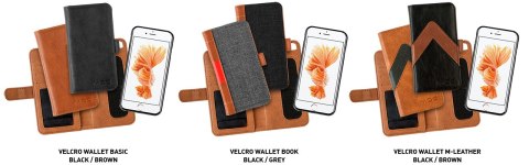 Portfel na telefon MOC Velcro Book Wallet Black Moc Sport AB