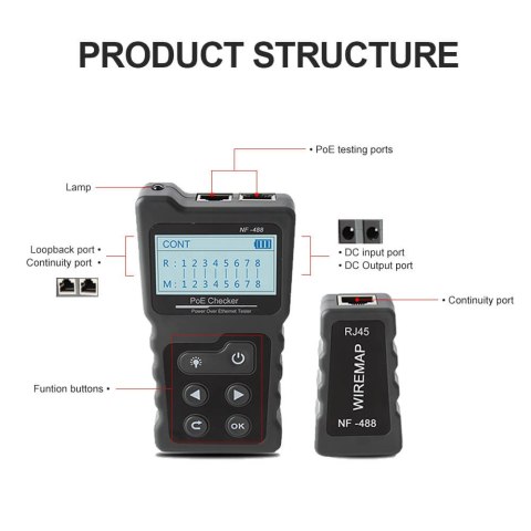 Profesjonalny Tester sieci LAN. POE Noyafa NF-488 NOYAFA