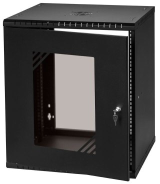 Szafa RACK 19'' 12U 600x450mm CZARNA Szklane drzwi SPACETRONIK