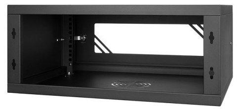 Szafa RACK 19'' 4U 600x350mm CZARNA Szklane drzwi SPACETRONIK