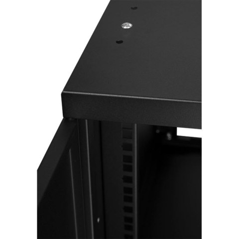 Szafa RACK 19'' 9U 600x450mm CZARNA Szklane drzwi