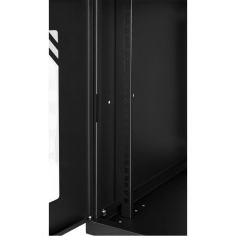 Szafa RACK 19'' 9U 600x450mm CZARNA Szklane drzwi