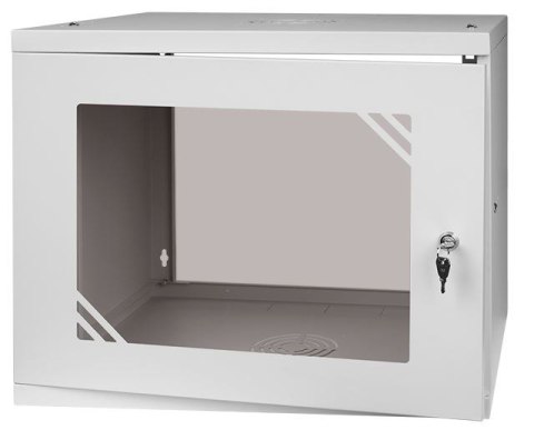 Szafa RACK 19'' 9U 600x450mm SZARA Szklane drzwi SPACETRONIK