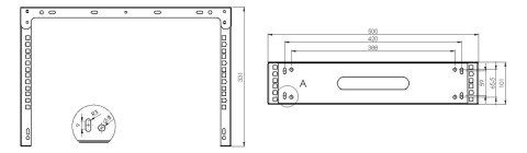 Uchwyt Rack ścienny 19" 2U 330mm Czarny SPACETRONIK