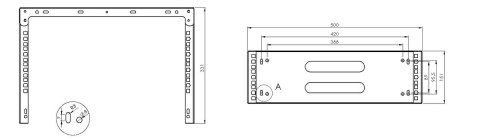 Uchwyt Rack ścienny 19" 3U 330mm Czarny SPACETRONIK