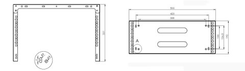 Uchwyt Rack ścienny 19" 4U 330mm Czarny SPACETRONIK