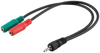 Adapter audio 2x gn - 1x wt jack 3.5mm 30cm Goobay Goobay