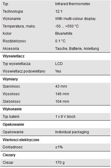 Cyfrowy Miernik Temperatury IR PeakTech 4975 PEAKTECH