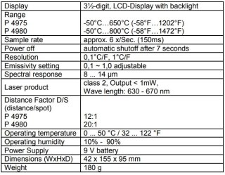 Cyfrowy Miernik Temperatury z IR PeakTech 4980 PEAKTECH