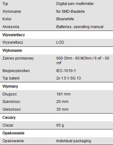 Cyfrowy Tester Rezystancji SMD PeakTech 3710 PEAKTECH