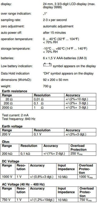 Cyfrowy Tester uziemienia i oporu PeakTech 2700 PEAKTECH