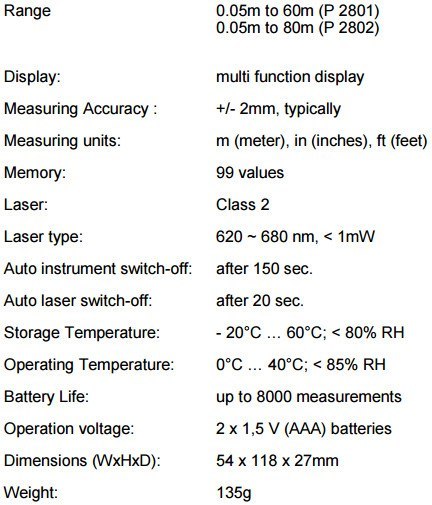 Dalmierz Laserowy do 40m PeakTech 2800A PEAKTECH