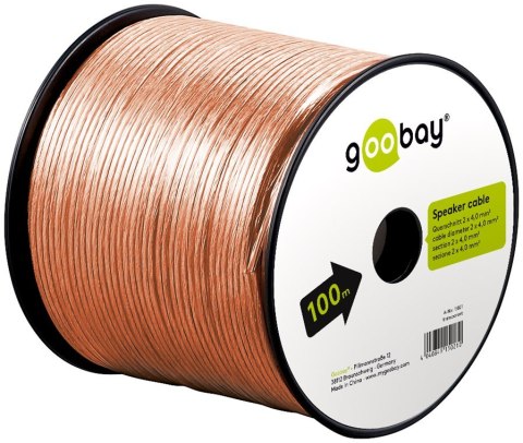 Kabel głośnikowy Goobay 2x4.0mm CCA 100m transp. Goobay