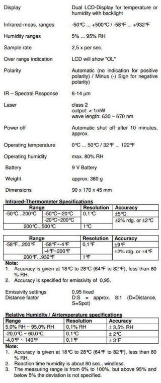 Miernik Temperatury Wilgot. 500 st. PeakTech 5090 PEAKTECH