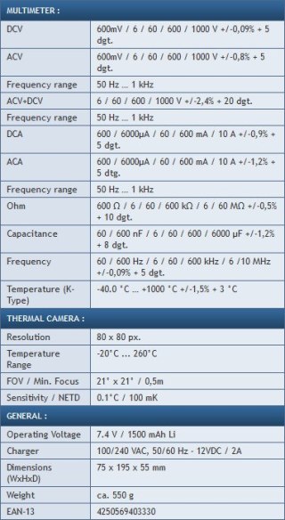 Multimetr cyfrowy BT RMS DATA 10A PeakTech 3450A