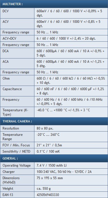 Multimetr cyfrowy BT RMS DATA 10A PeakTech 3450A PEAKTECH