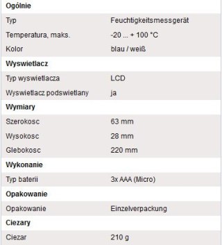 Termohigrometr z punktem rosy PeakTech 5039 PEAKTECH