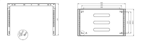 Uchwyt Rack ścienny 19" 6U 330mm Czarny SPACETRONIK