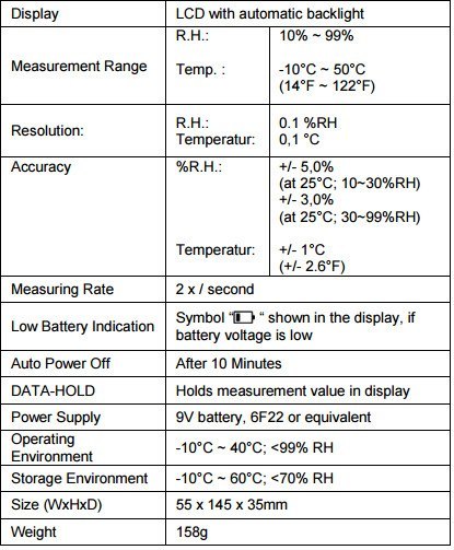 Miernik Temperatury Wilgot. 50 st. PeakTech 5160 PEAKTECH