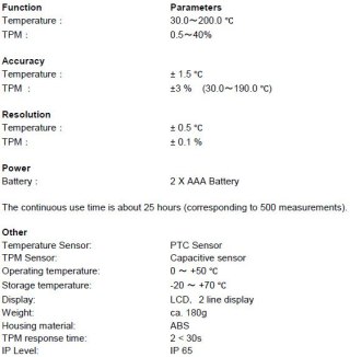 Miernik temperatury i TPM oleju Peaktech 5500 PEAKTECH