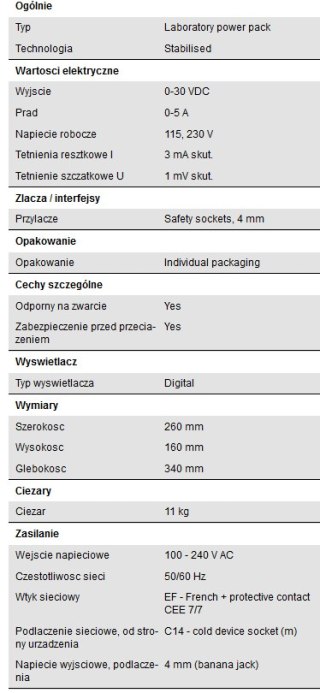 Zasilacz laboratoryjny 2x150W 30V 5A PeakTech 6145 PEAKTECH