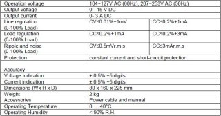 Zasilacz laboratoryjny 45W 15V 3A PeakTech 6080A PEAKTECH