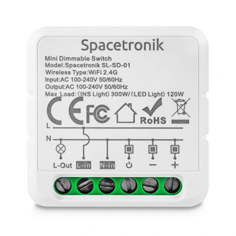 Mini Dimmer ściemniacz światła SMART WiFI Tuya SPACETRONIK