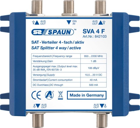 Rozgałeźnik SAT quattro/wideband Spaun SVA 4F SPAUN