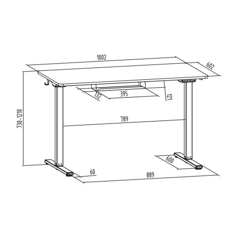 Elektryczne biurko Spacetronik Moris 124BB 100x60 SPACETRONIK