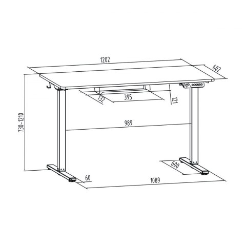 Elektryczne biurko Spacetronik Moris 124BB 120x60 SPACETRONIK