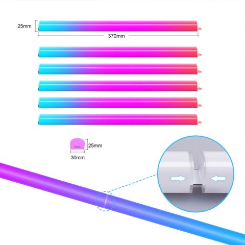 Lampa modułowa naścienna LED RGB WIFI Tuya 6x 40cm SPACETRONIK