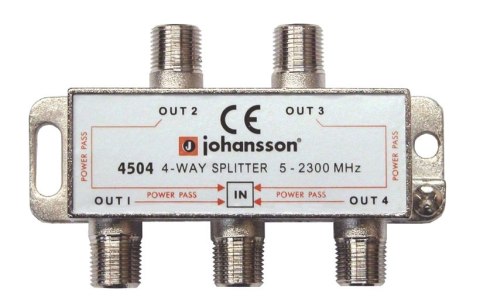 Rozgałęźnik 1x4 5-2300 MHz SAT+TV Johansson 4504 Johansson