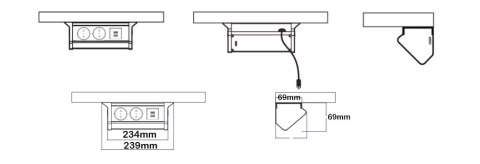 Gniazdo podblatowe Spacetronik SPS-U24B V2 SPACETRONIK