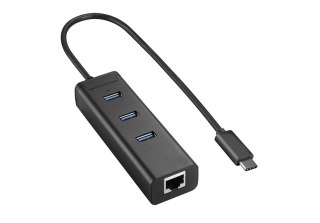 Adapter USB-C 3.1 na RJ45 + USB3.0 x3 SPU-C3U1R SPACETRONIK