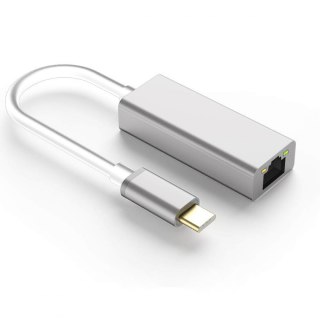 Adapter USB-C na gniazdo RJ45 SPU-A04 srebrny SPACETRONIK