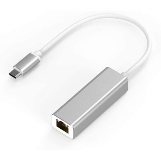 Adapter USB-C na gniazdo RJ45 SPU-A04 srebrny SPACETRONIK