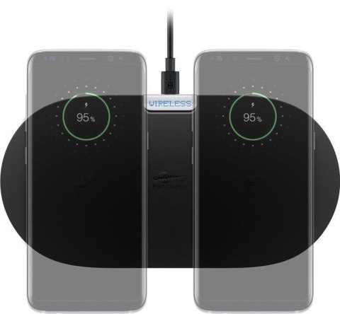 Ładowarka indukcyjna Goobay 10W PODWÓJNA Qi QC