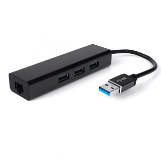 Multiport HUB USB na 3 USB + RJ45 SPU-M06 czarny SPACETRONIK