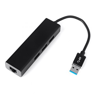 Multiport HUB USB na 3 USB + RJ45 SPU-M06 czarny