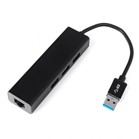 Multiport HUB USB na 3 USB + RJ45 SPU-M06 czarny SPACETRONIK