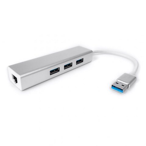 Multiport USB na 3 USB + RJ45 SPU-M06 srebrny SPACETRONIK