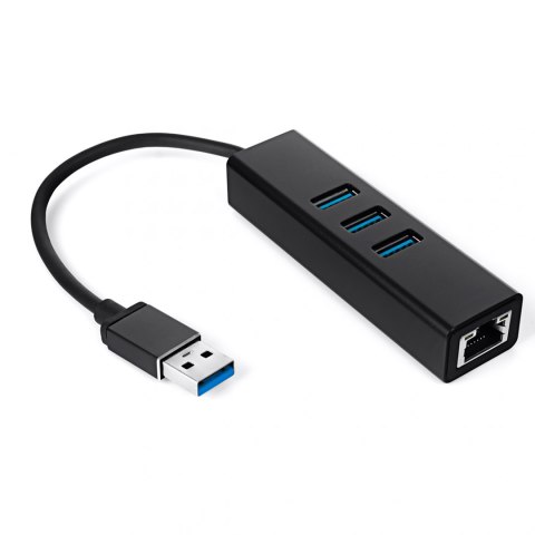 Multiport USB na 3 USB + RJ45 SPU-M07 czarny SPACETRONIK